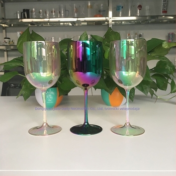 Šarena plastična čaša za Bordeaux vino s elektroplatiranom površinom, kapacitet 401–500 ml