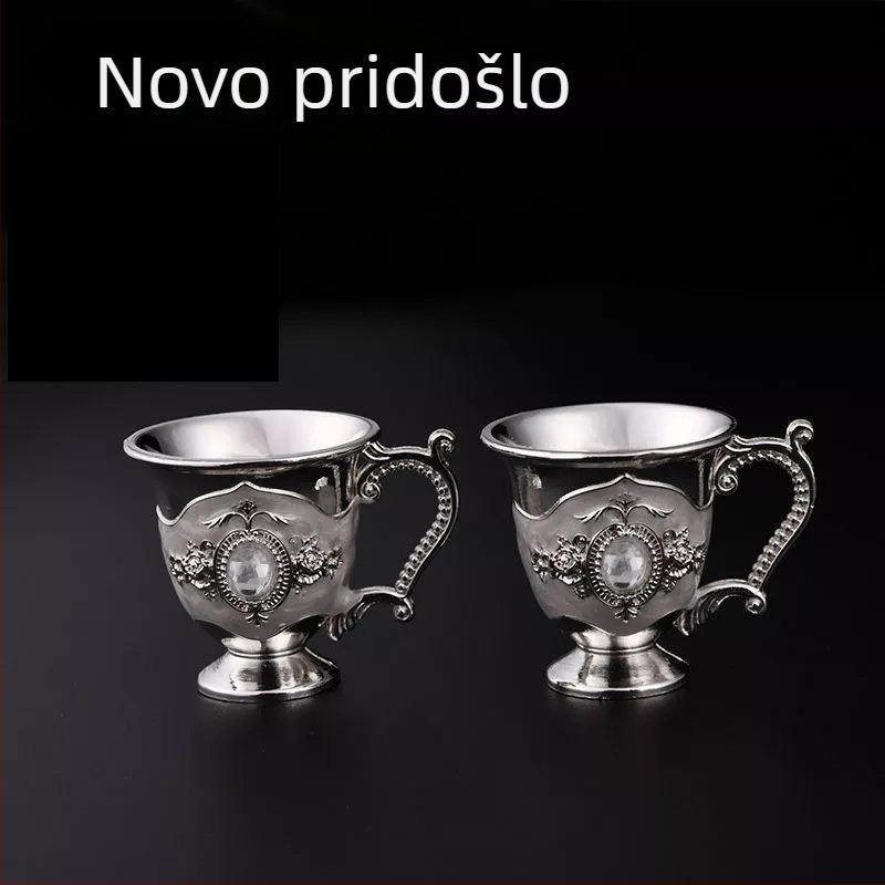 Osmeročlani set za piće sa srebrnom karafom i malim čašama, kineski klasični stil, za kućnu upotrebu i kao dar dekoracije