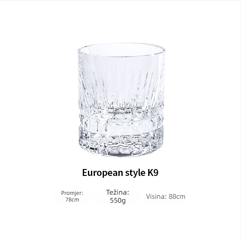 Čaša za viski u europskom stilu, K9 kristal, elegantna kućna čaša za viski