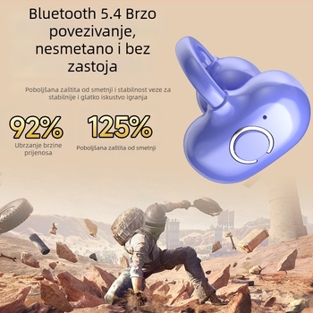 Klip-on Bluetooth 5.4 sportske slušalice, polu-ušni dizajn, udobne za dugo nošenje, C-Bridge dizajn, klip stil, kompatibilno s Androidom i iOS