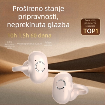 Klip-on Bluetooth 5.4 sportske slušalice, polu-ušni dizajn, udobne za dugo nošenje, C-Bridge dizajn, klip stil, kompatibilno s Androidom i iOS