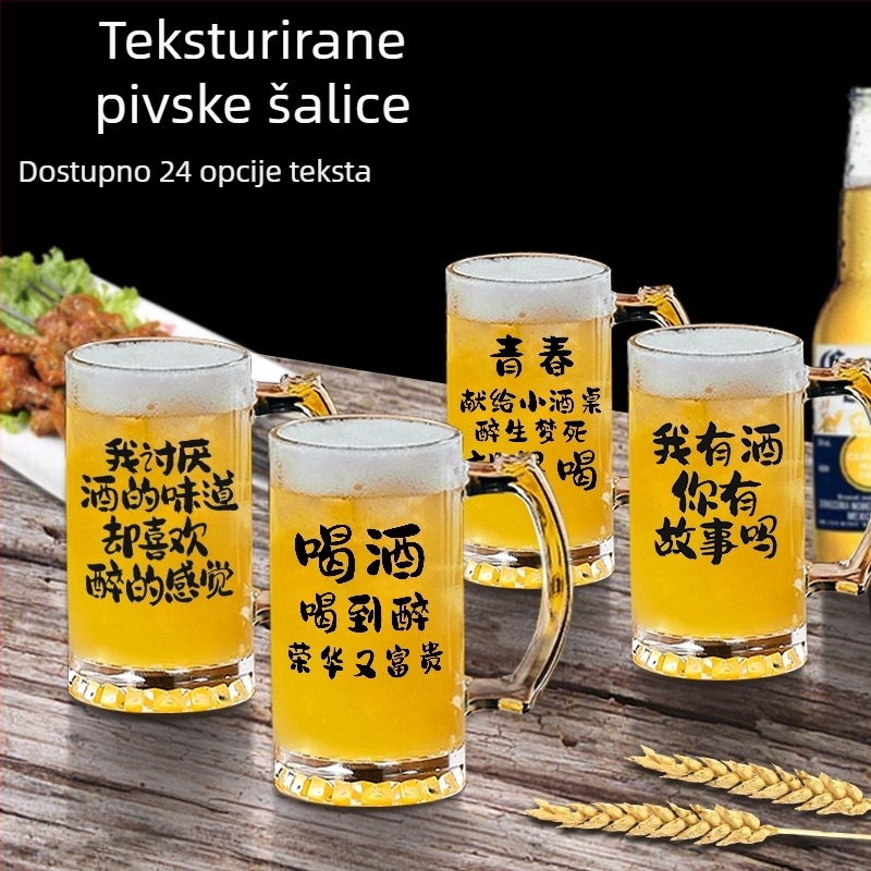 Staklena čaša za pivo 500 ml za štandove s roštiljem i restoranima, craft pivo