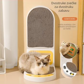 Meow and polukružna L‑oblik mačja daska za grebanje, otporna na ogrebotine i bez vlakana, vertikalna penjačka igračka za mačke