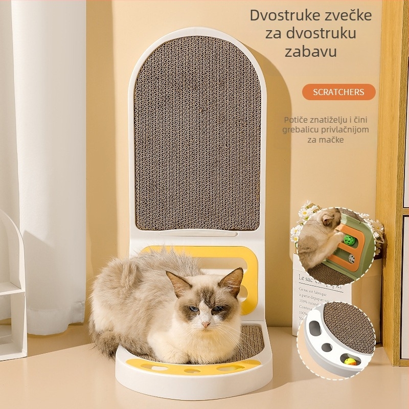 Meow and polukružna L‑oblik mačja daska za grebanje, otporna na ogrebotine i bez vlakana, vertikalna penjačka igračka za mačke