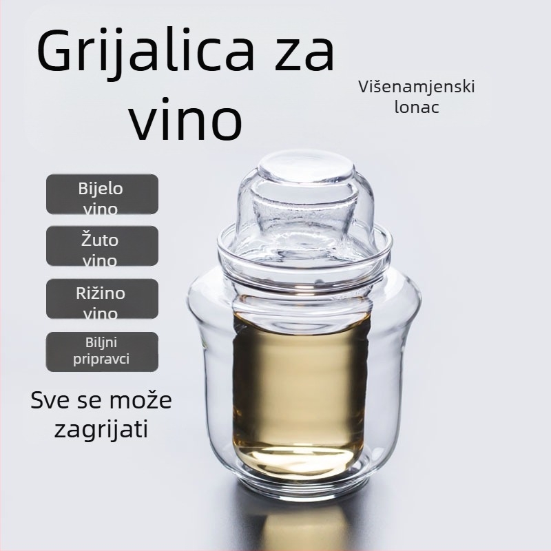 Set za grijanje rižinog vina od otpornog stakla — kućna uporaba, posuda za vino i čaše, vintage stil