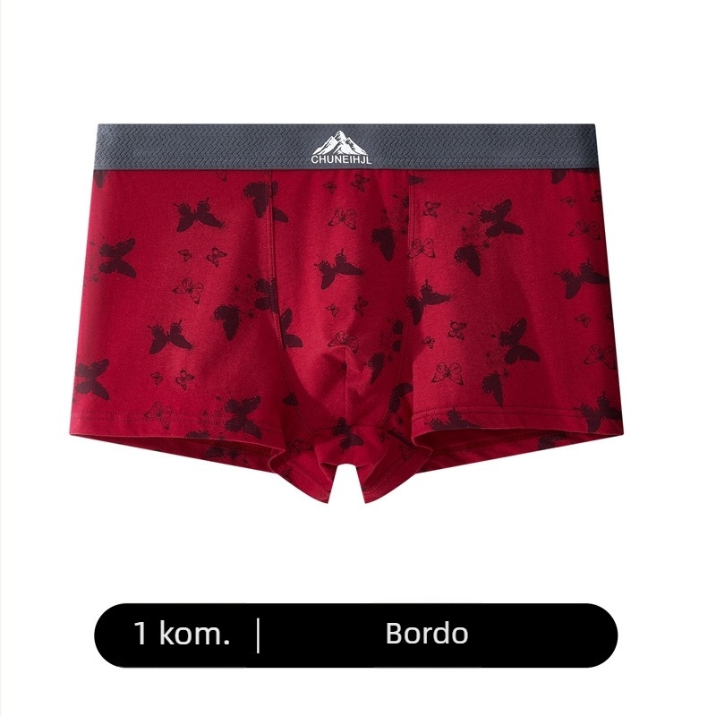 2025 Nova muška boxer gaćice od čistog pamuka s leptirovim uzorkom, srednji pojas, prozračne i udobne