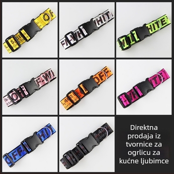 Najlon ogrlica za pse s vodilicom Off-White za Francuskog buldoga, pudla i šnauzera