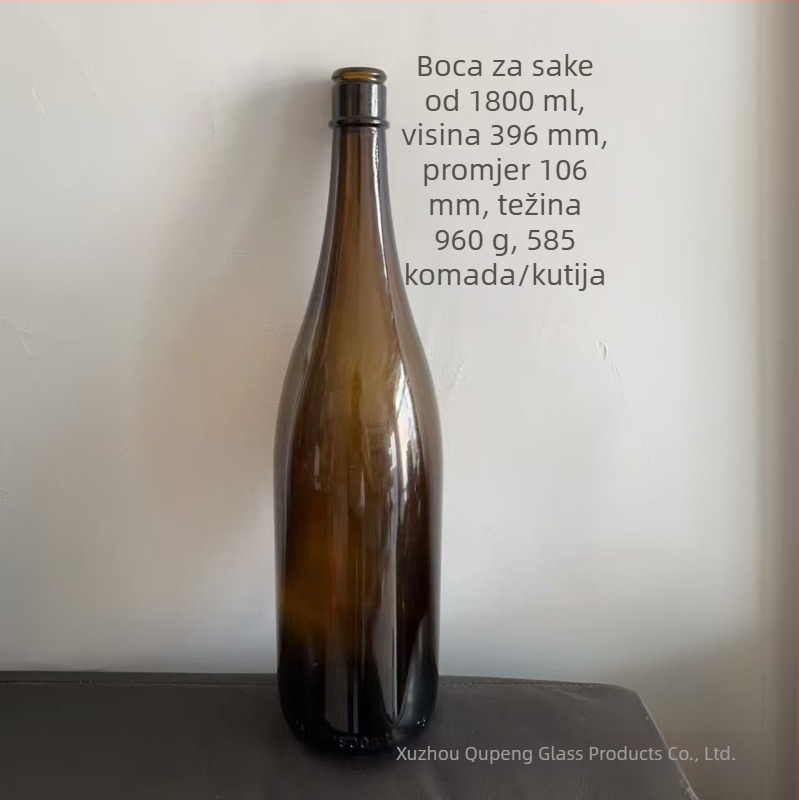 Dassai japanski bokal za sake, staklena boca s plastičnim zatvaračem i aluminijskim poklopcem, 720 ml i 1,8 L, prozirna