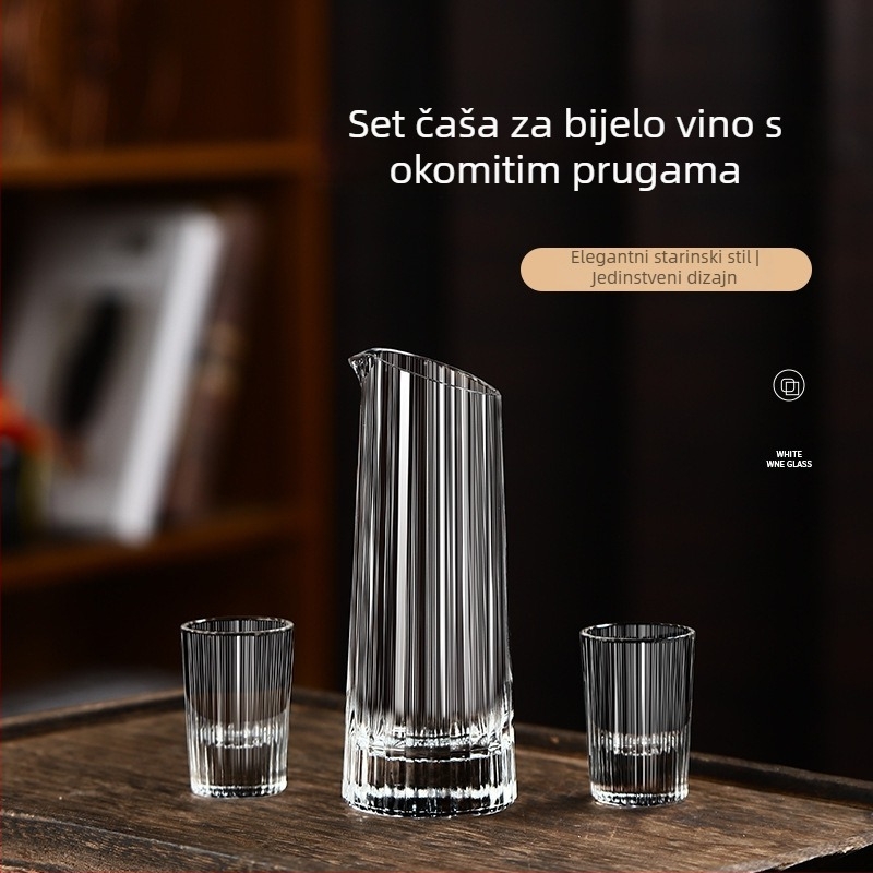 Set čaša od kristalnog stakla s dozatorom, za kućnu upotrebu, male čaše, kineskog stila posuđa za piće, kreativan dizajn jedne čaše