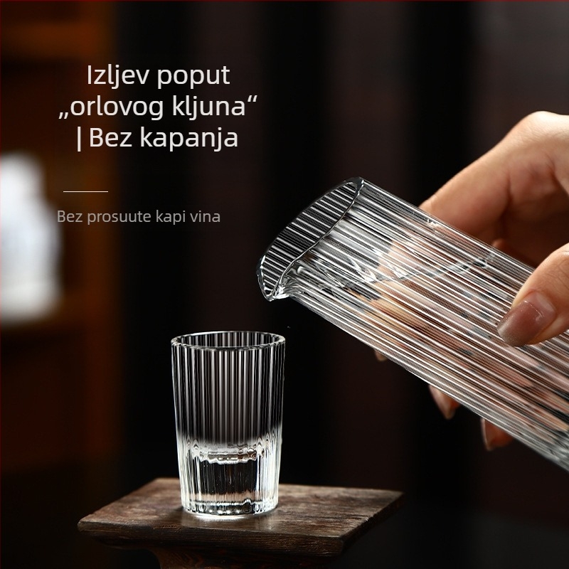 Set čaša od kristalnog stakla s dozatorom, za kućnu upotrebu, male čaše, kineskog stila posuđa za piće, kreativan dizajn jedne čaše