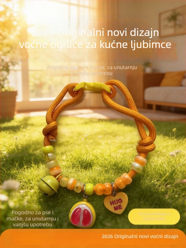 Poliesterska ogrlica za kućne ljubimce za mačke i pse s voćnim uzorkom