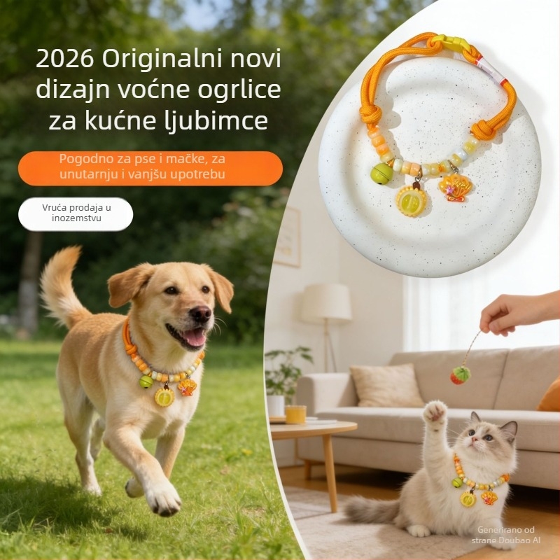 Poliesterska ogrlica za kućne ljubimce za mačke i pse s voćnim uzorkom