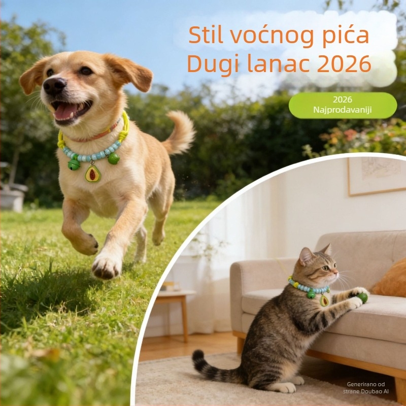 Poliesterska ogrlica za kućne ljubimce za mačke i pse s voćnim uzorkom