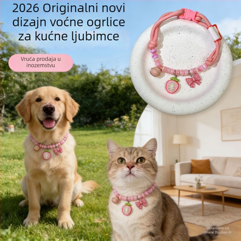 Poliesterska ogrlica za kućne ljubimce za mačke i pse s voćnim uzorkom