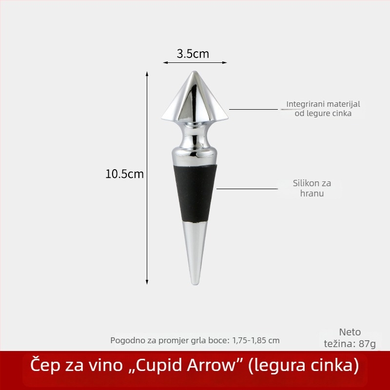 Set čepova za vino od cinka (4 komada) s stalkom – čepovi za boce i brtveni poklopac