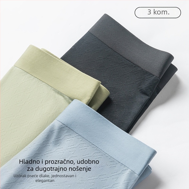 Ice Silk muške bokserice: prozračne, rashladne, džakard mreža, jednobojne, ultra tanke, bez šavova
