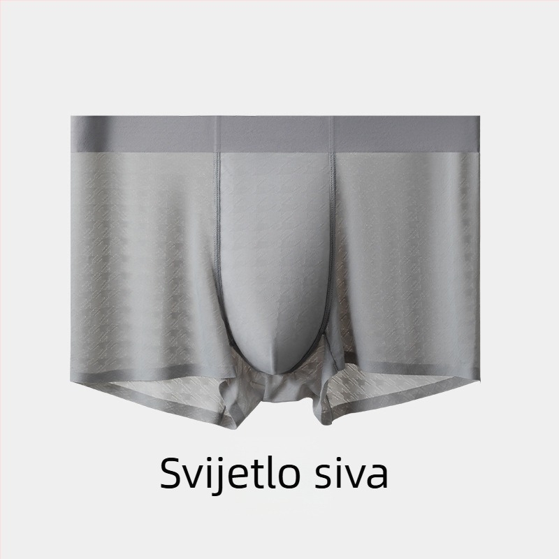 Ice Silk muške bokserice: prozračne, rashladne, džakard mreža, jednobojne, ultra tanke, bez šavova