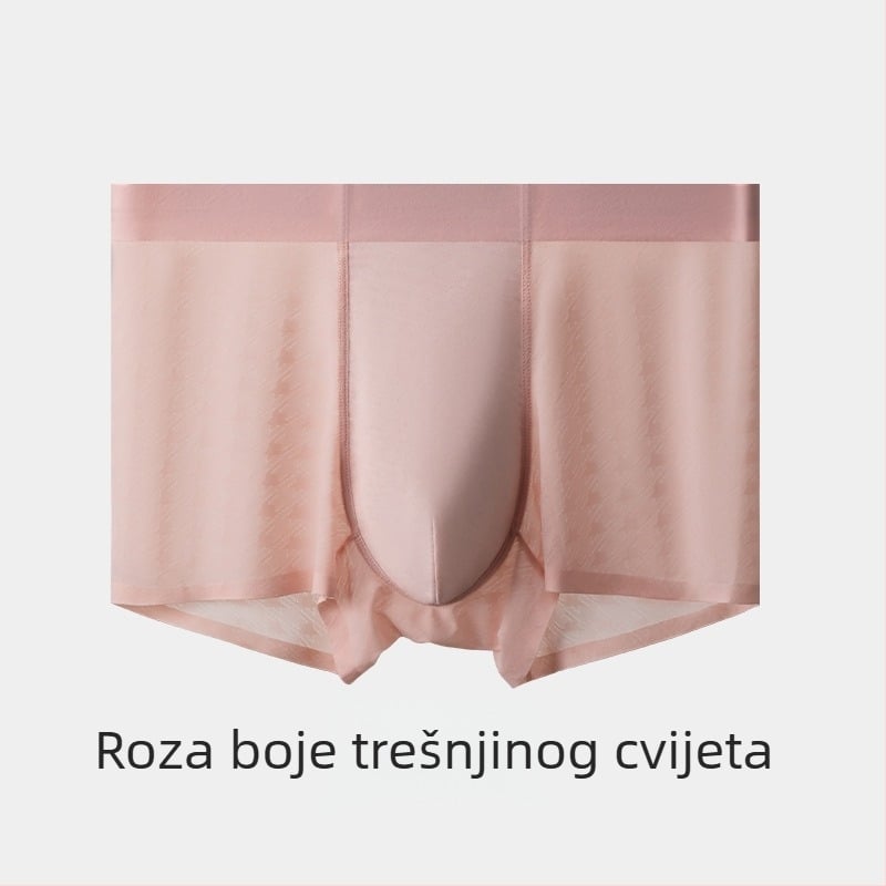 Ice Silk muške bokserice: prozračne, rashladne, džakard mreža, jednobojne, ultra tanke, bez šavova