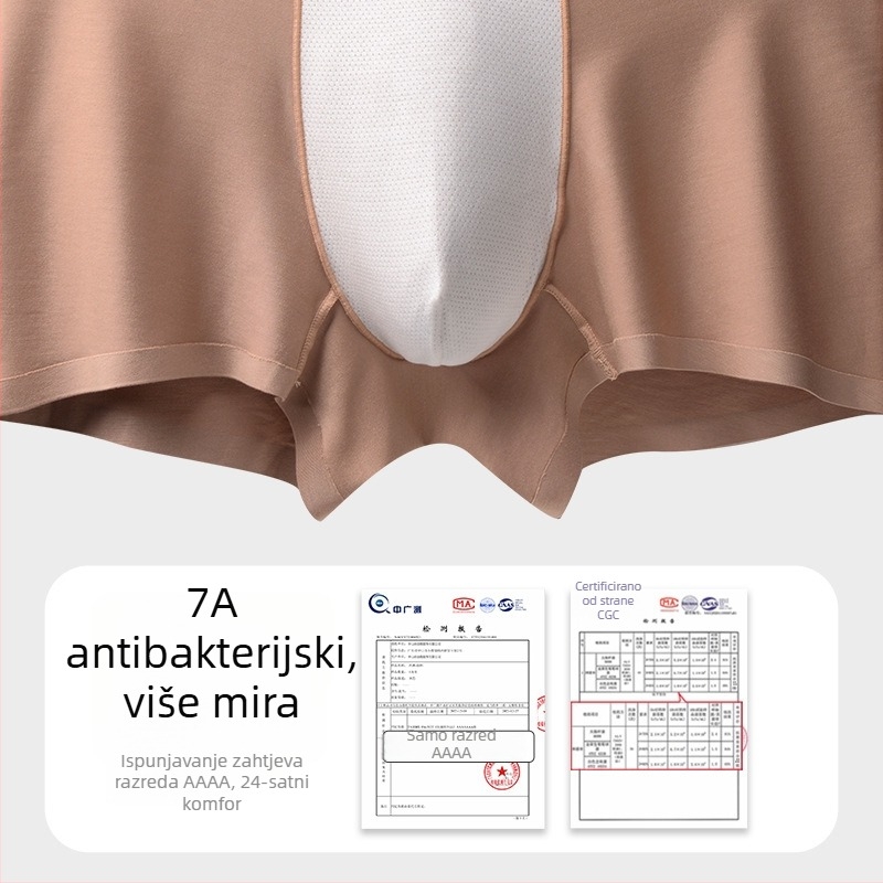 Muške bešivne bokserice od modalnog materijala sa sericin proteinom, antibakterijske, srednji pojas