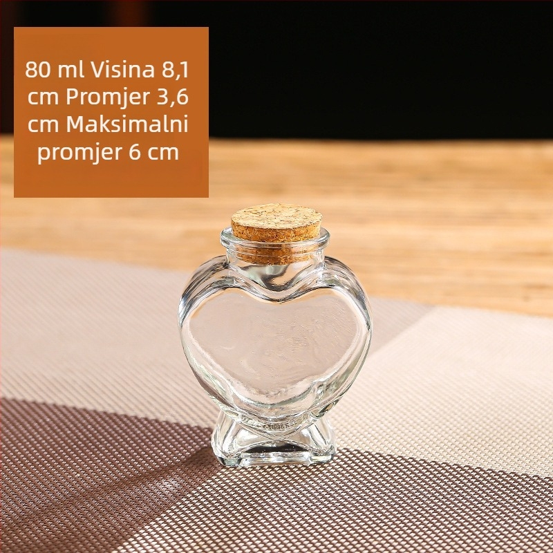 DIY staklena boca s koricom u obliku srca za želje, boca za svijeće, boca s zvijezdama i oceanom (80/160/350/650 ml)