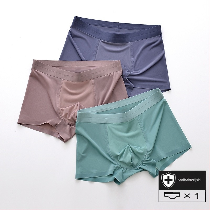 Bezšivne muške boxerice od najlona Ice Silk, antibakterijske, prozračne, brzo se suše