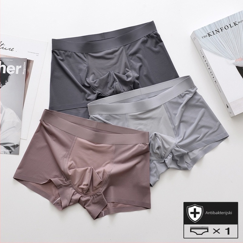 Bezšivne muške boxerice od najlona Ice Silk, antibakterijske, prozračne, brzo se suše