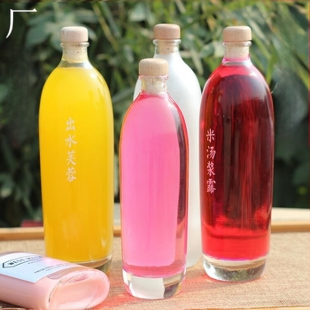 Prozirna staklena boca za vino s debelim dnom, 330 ml/500 ml – pogodna za voćno vino, Ice Wine i enzimske smjese, prazna boca