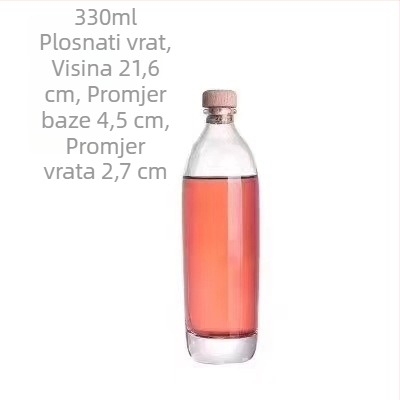Prozirna staklena boca za vino s debelim dnom, 330 ml/500 ml – pogodna za voćno vino, Ice Wine i enzimske smjese, prazna boca