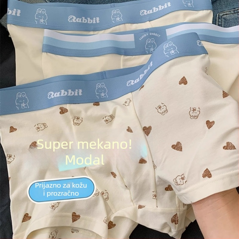 Muške gaće od modala, prozračne s pamukom u području prepona, srednji pojas, opušten kroj