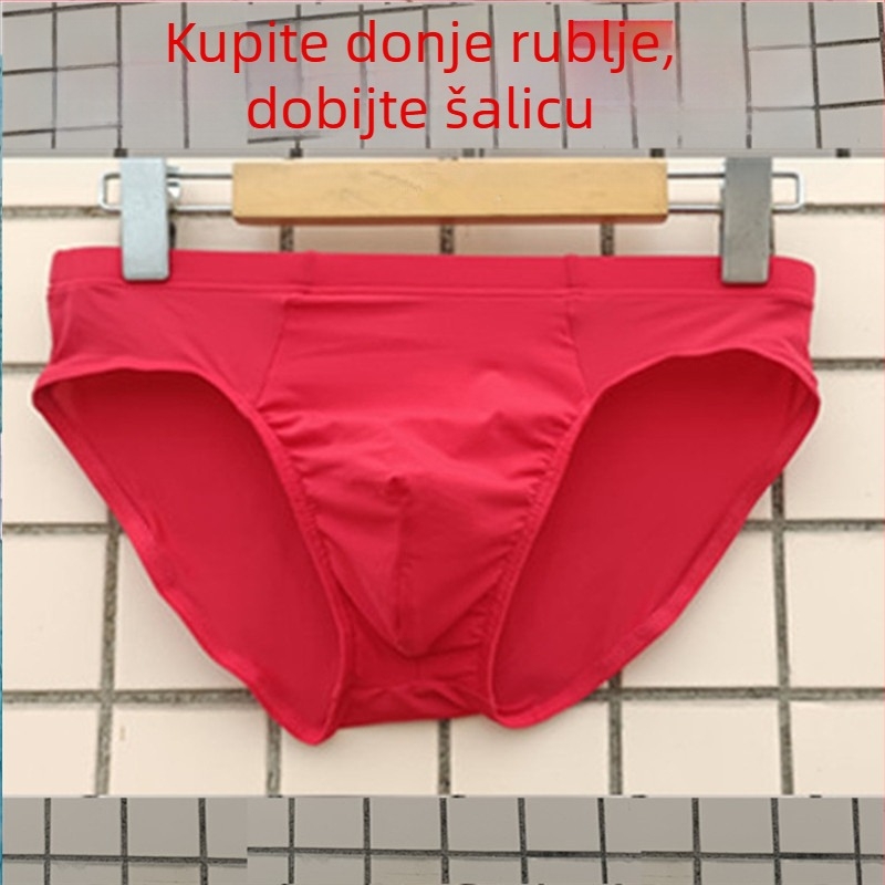 Muške gaćice srednjeg pojasa, mrežasta prozračna Ice Silk tkanina, antibakterijska tkanina, velika veličina