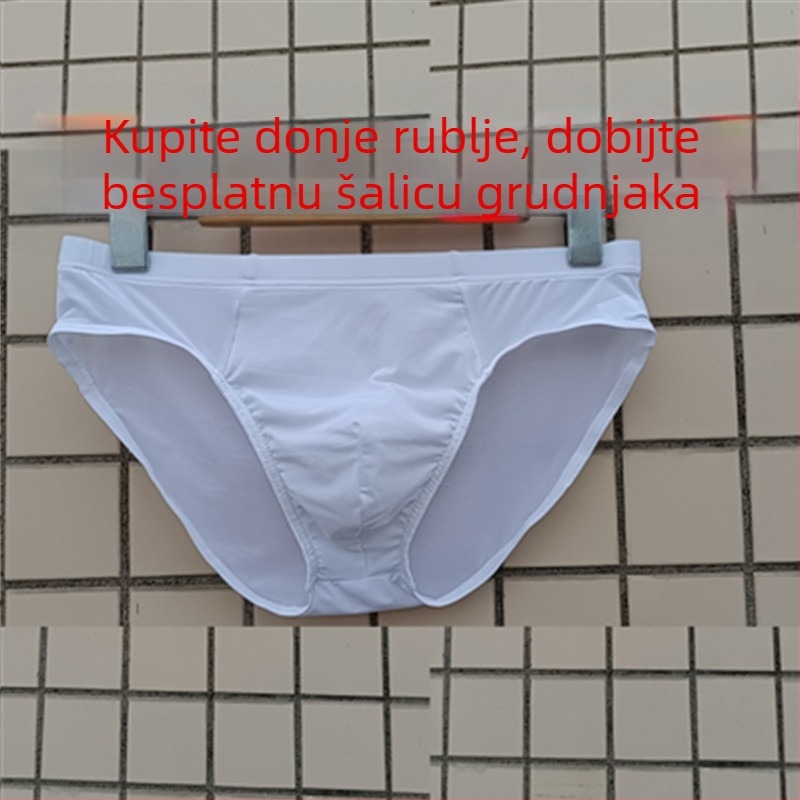 Muške gaćice srednjeg pojasa, mrežasta prozračna Ice Silk tkanina, antibakterijska tkanina, velika veličina