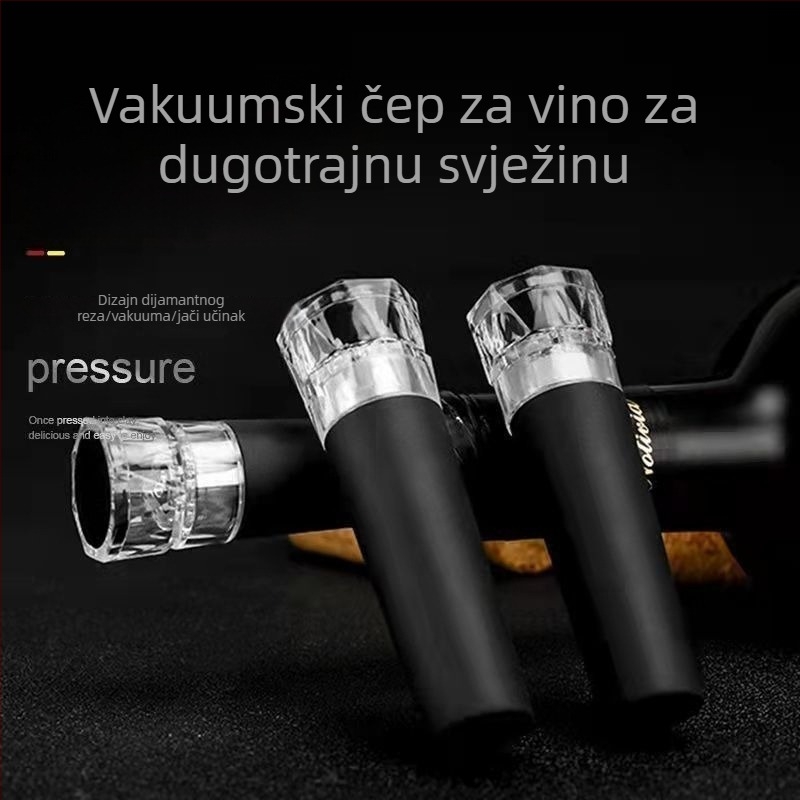 Silikonska zatka za crveno vino – univerzalni vakuumski zatvarač i izljev, kućna upotreba – nož u obliku morskog konjića