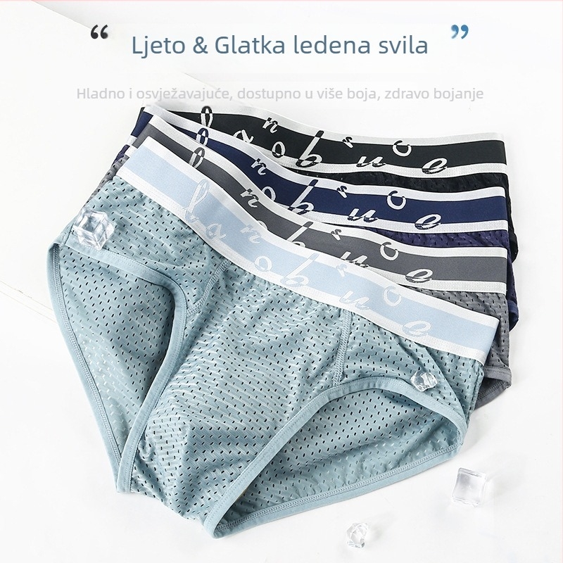 Muške Ice Silk gaćice, prozračna mreža, velika veličina, srednji pojas, brzo sušenje
