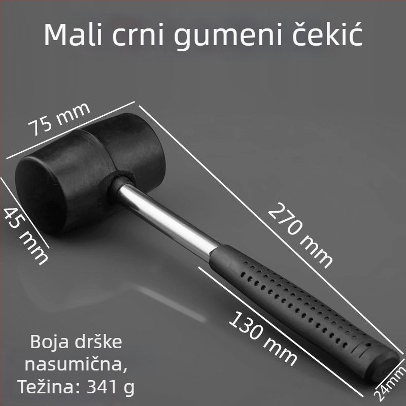 Prozirni gumeni čekić s plastičnom glavom i plastičnom drškom za postavljanje pločica – višenamjenski građevinski čekić
