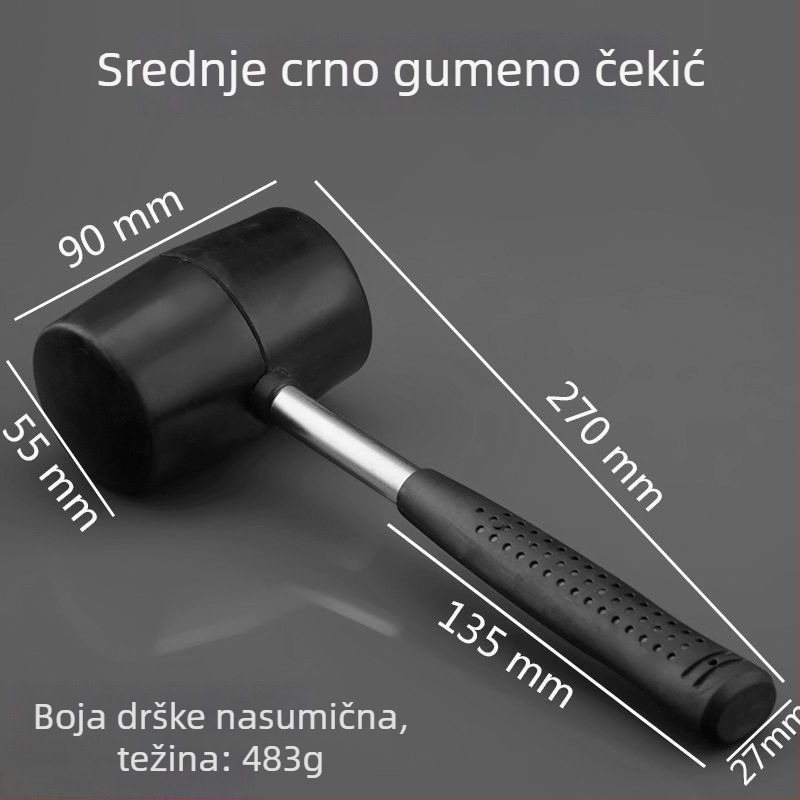 Prozirni gumeni čekić s plastičnom glavom i plastičnom drškom za postavljanje pločica – višenamjenski građevinski čekić