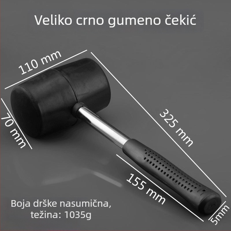 Prozirni gumeni čekić s plastičnom glavom i plastičnom drškom za postavljanje pločica – višenamjenski građevinski čekić