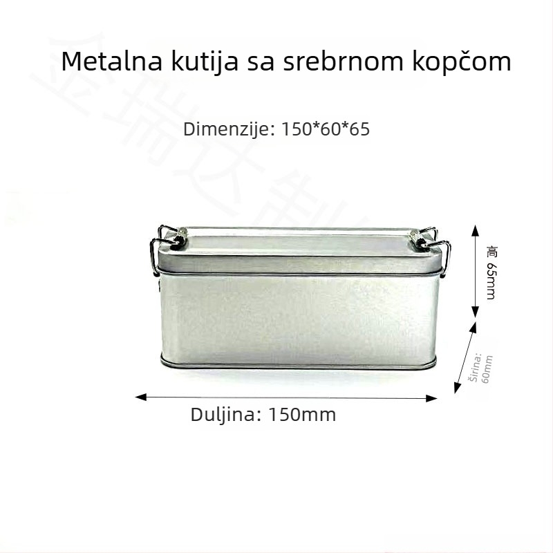 Nova pravokutna kutija od tinplate s kliznim poklopcem, višebojna, pogodna za čaj, kekse, bombone i pekarske proizvode