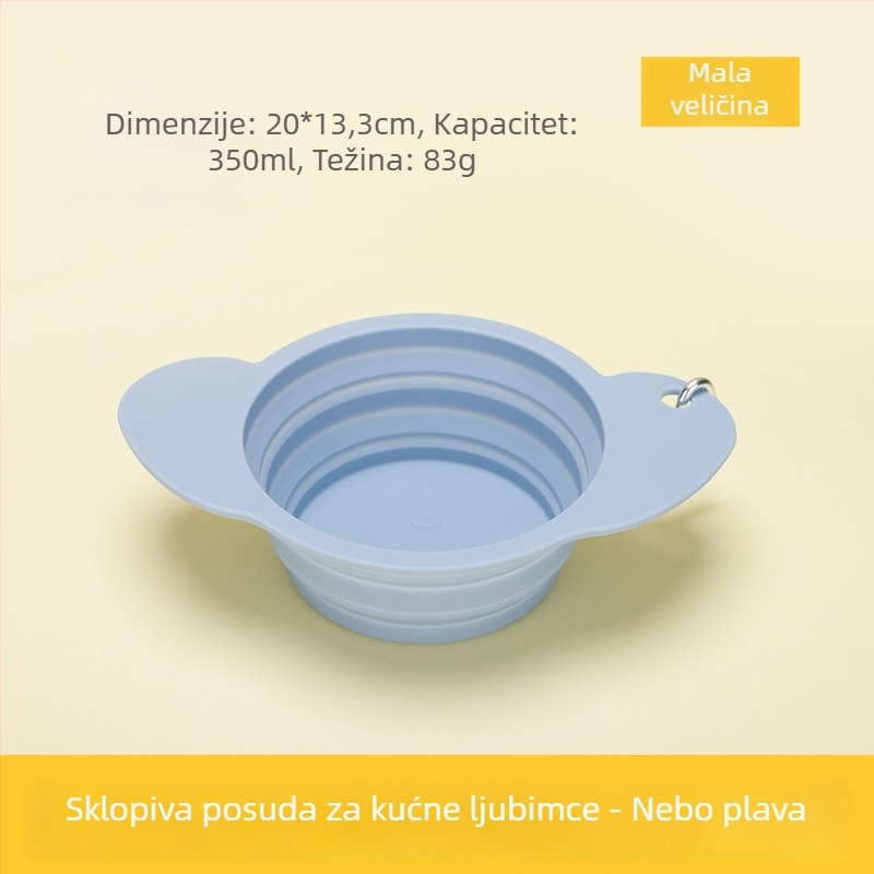 Sklopiva posuda za pse u obliku šteneta, silikon, prijenosna za vanjska putovanja