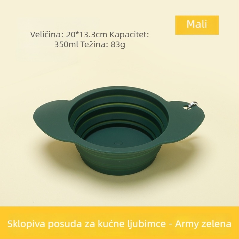 Sklopiva posuda za pse u obliku šteneta, silikon, prijenosna za vanjska putovanja