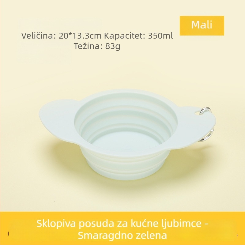 Sklopiva posuda za pse u obliku šteneta, silikon, prijenosna za vanjska putovanja