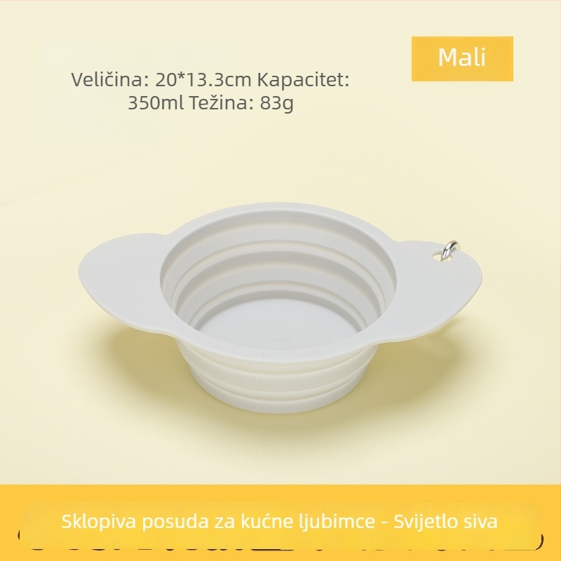Sklopiva posuda za pse u obliku šteneta, silikon, prijenosna za vanjska putovanja