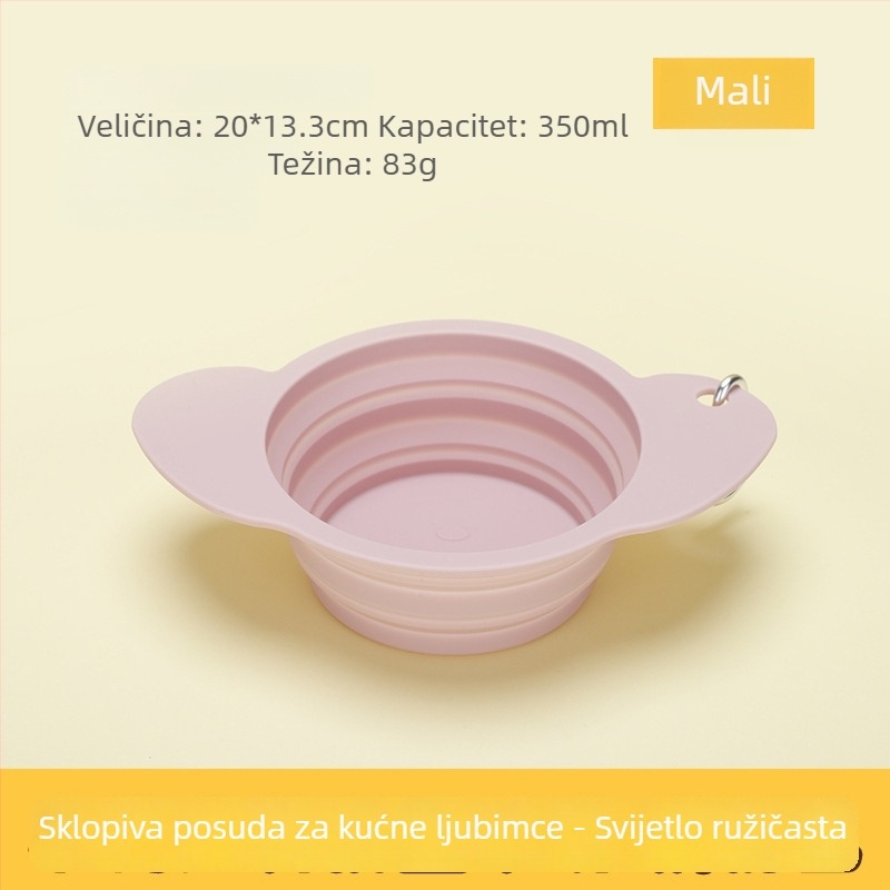 Sklopiva posuda za pse u obliku šteneta, silikon, prijenosna za vanjska putovanja