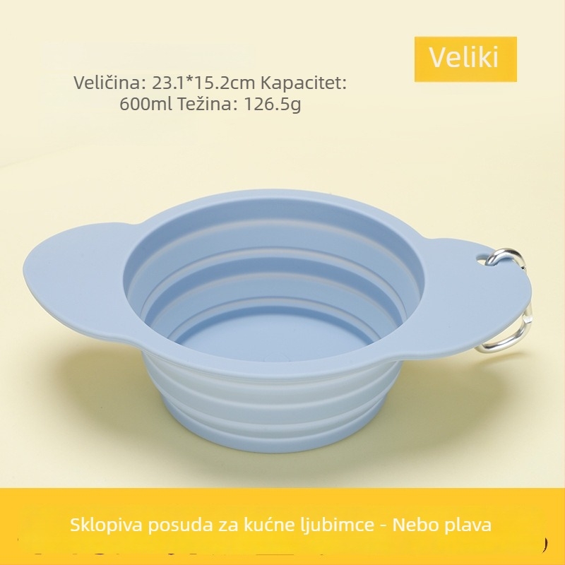 Sklopiva posuda za pse u obliku šteneta, silikon, prijenosna za vanjska putovanja