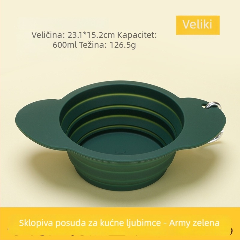 Sklopiva posuda za pse u obliku šteneta, silikon, prijenosna za vanjska putovanja