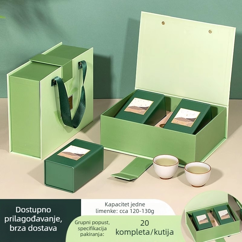 Premium kutija za pakiranje čaja (prazna poklon kutija) za crni, bijeli, Pu-erh i Jin Junmei čaje