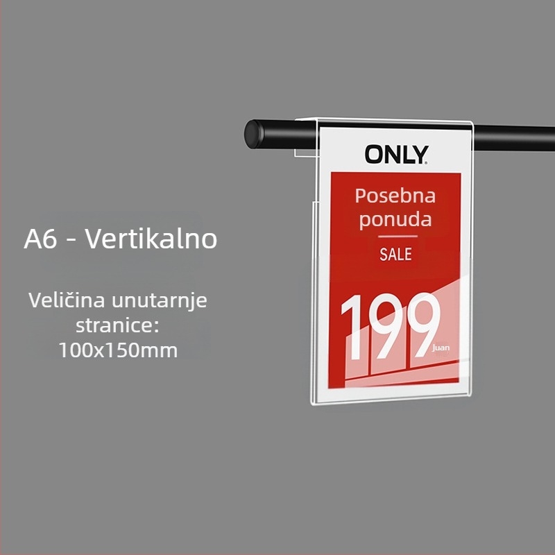 Akrilna oznaka cijene za police dućana odjeće, POP promotivna etiketa