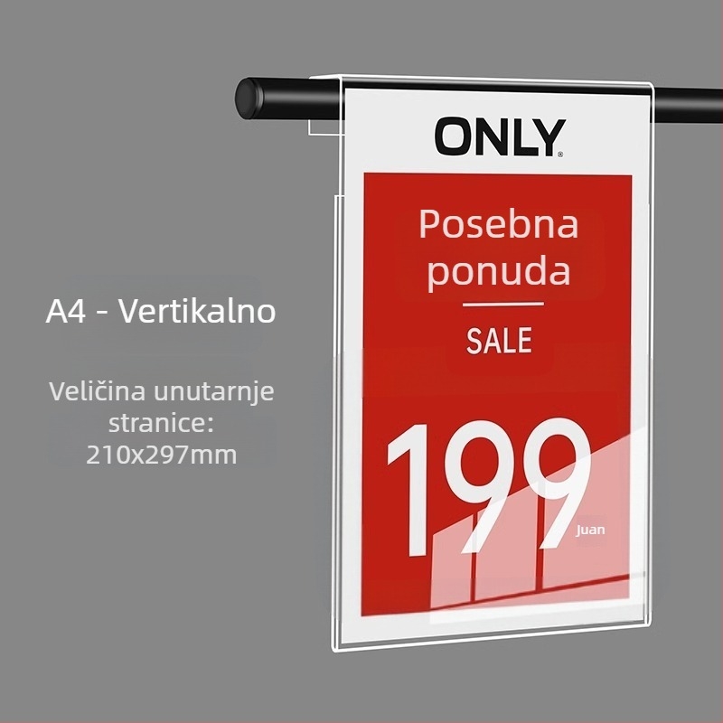 Akrilna oznaka cijene za police dućana odjeće, POP promotivna etiketa