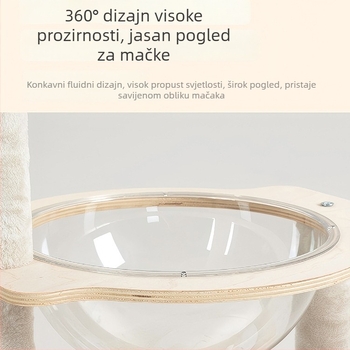 Drveni stablo za mačke s gnijezdom i platformom za gledanje