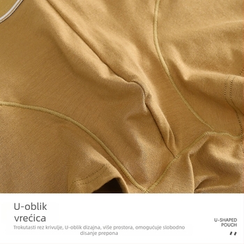 Muške pamučne bokserice, srednjeg struka, prozračne, opuštenog kroja, plus veličina, jednobojne, visoka elastičnost