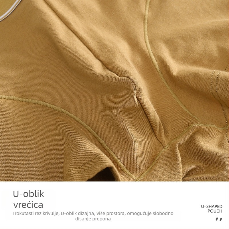 Muške pamučne bokserice, srednjeg struka, prozračne, opuštenog kroja, plus veličina, jednobojne, visoka elastičnost